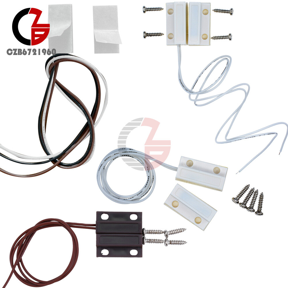 2pcs MC-38 Surface Mount Wired NC/NO Door Sensor Alarm Magnetic Reed Switch New
