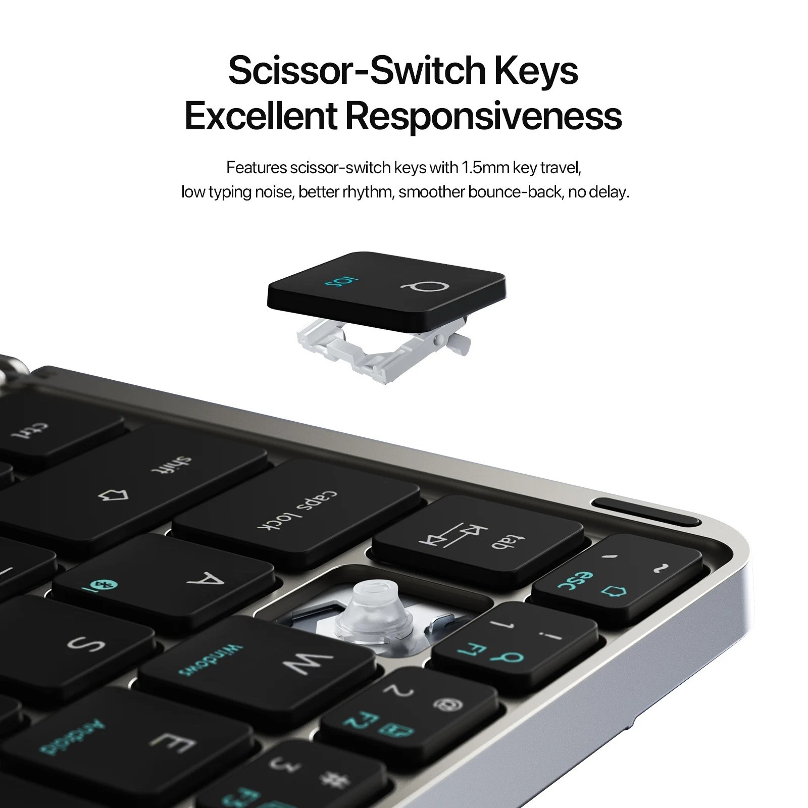 Foldable Bluetooth Keyboard with Touchpad & Phone Holder for Tablet & PC