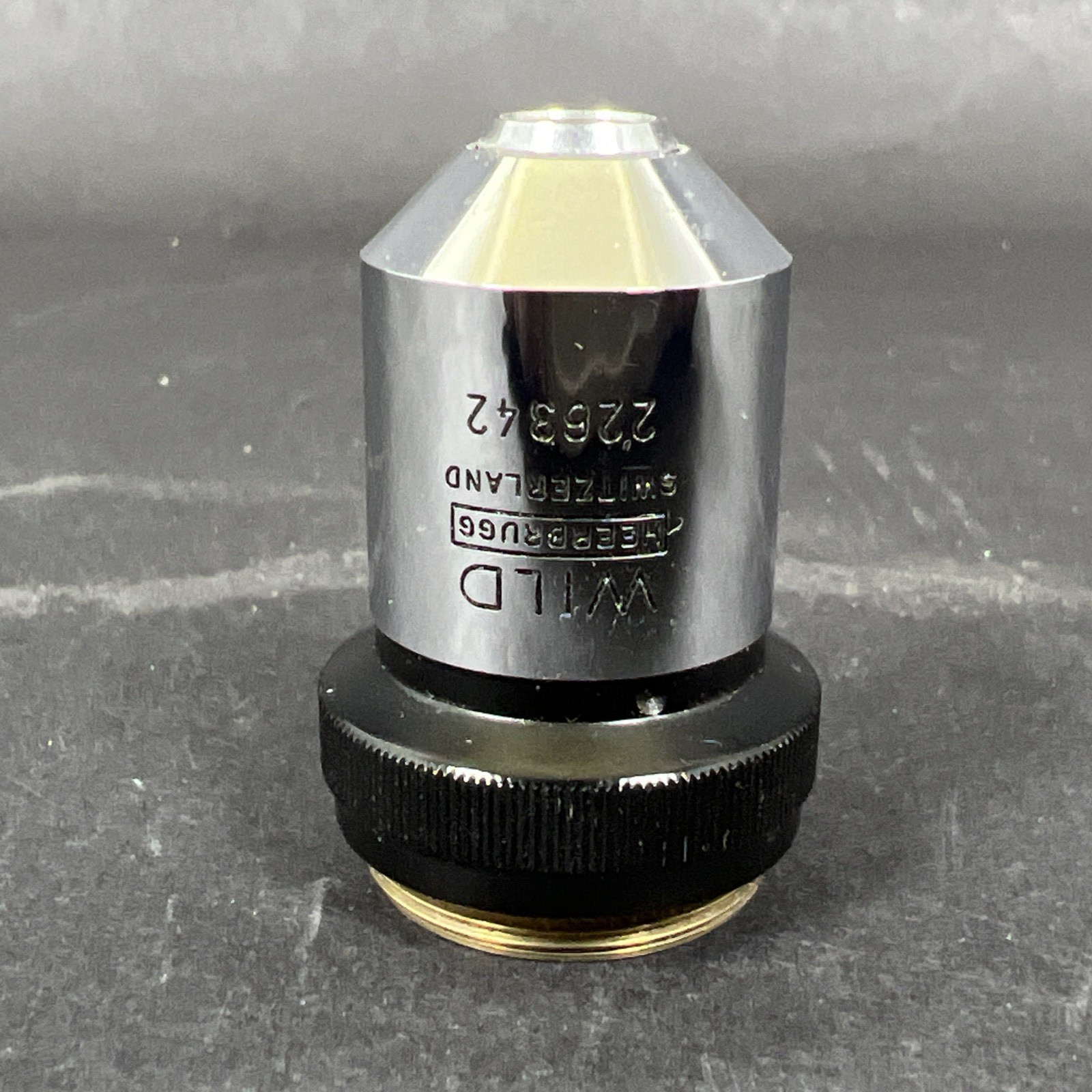 Vintage Wild Heerbrugg 10/0.25 Microscope Objective Lens