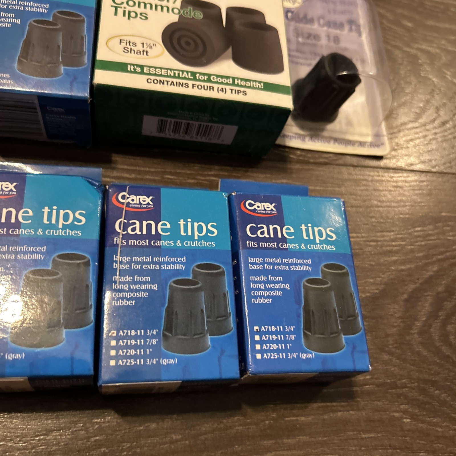 Carex A718-11 Cane Tips Standard Canes Crutches 3/4 Inch 4 Sets Of 2 + Bonus