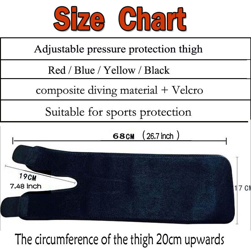 2pc Adjustable Leg Support Brace Thigh High Compression Sleeve Socks Pain Relief