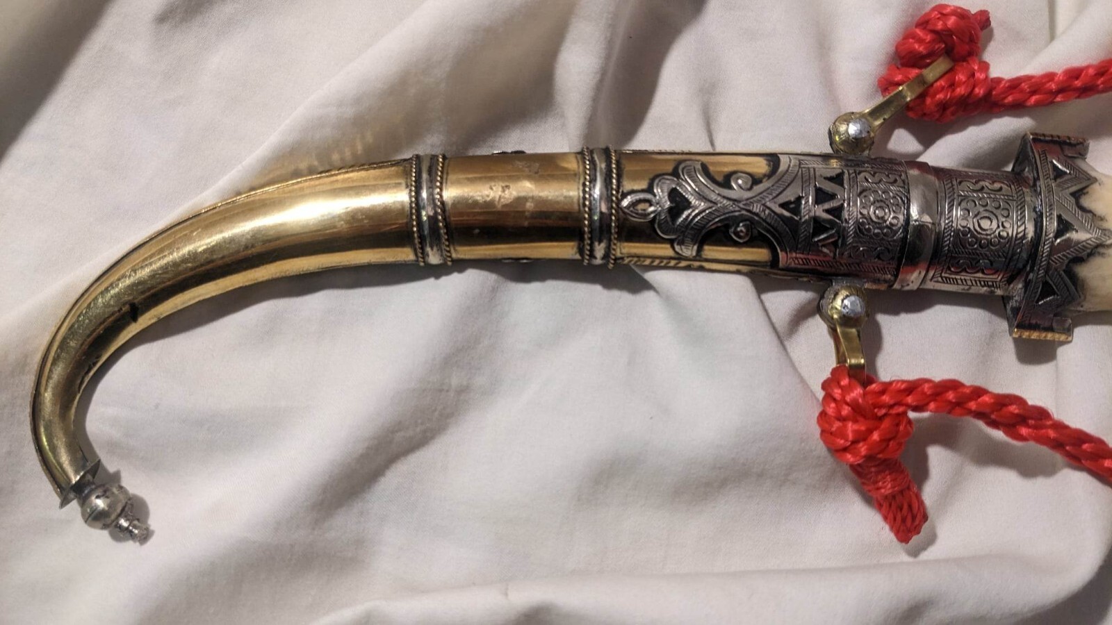 Authentic 12-1/4" Morocco Dagger Khanjar Handmade Silver Dagger Berber BEAUTIFUL