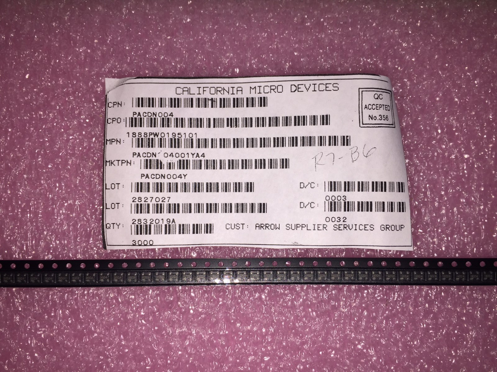 (10 PIECE LOT) PACDN004, CALIFORNIA MICRO DEVICE, TVS DIODE 5.5VWM SOT143