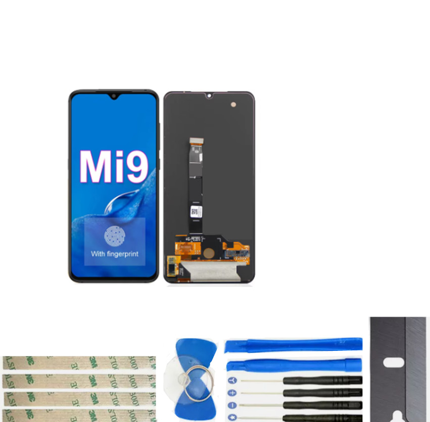 For Xiaomi Mi 9 Mi9 M1902F1G OLED LCD Display Screen Digitizer Assembly + Frame