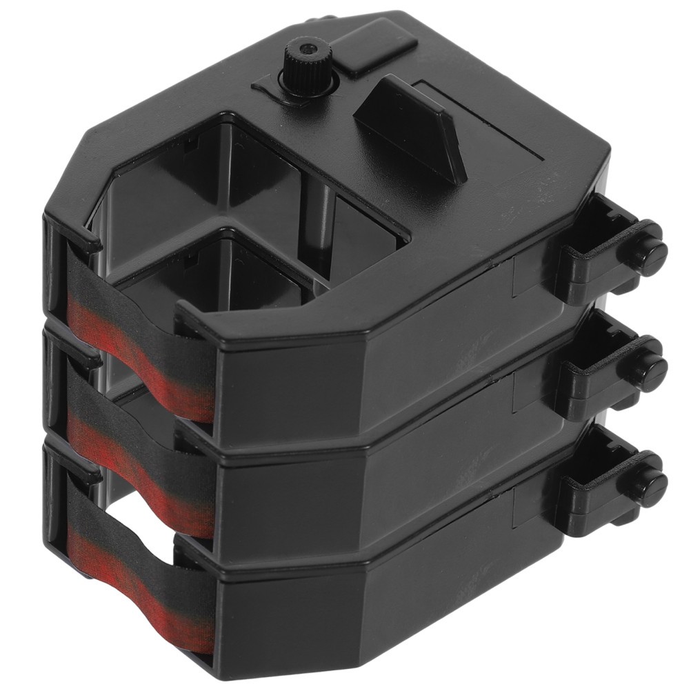 3Pcs Durable Time Clock Ribbon Replacement Black Red Ink Cartridge