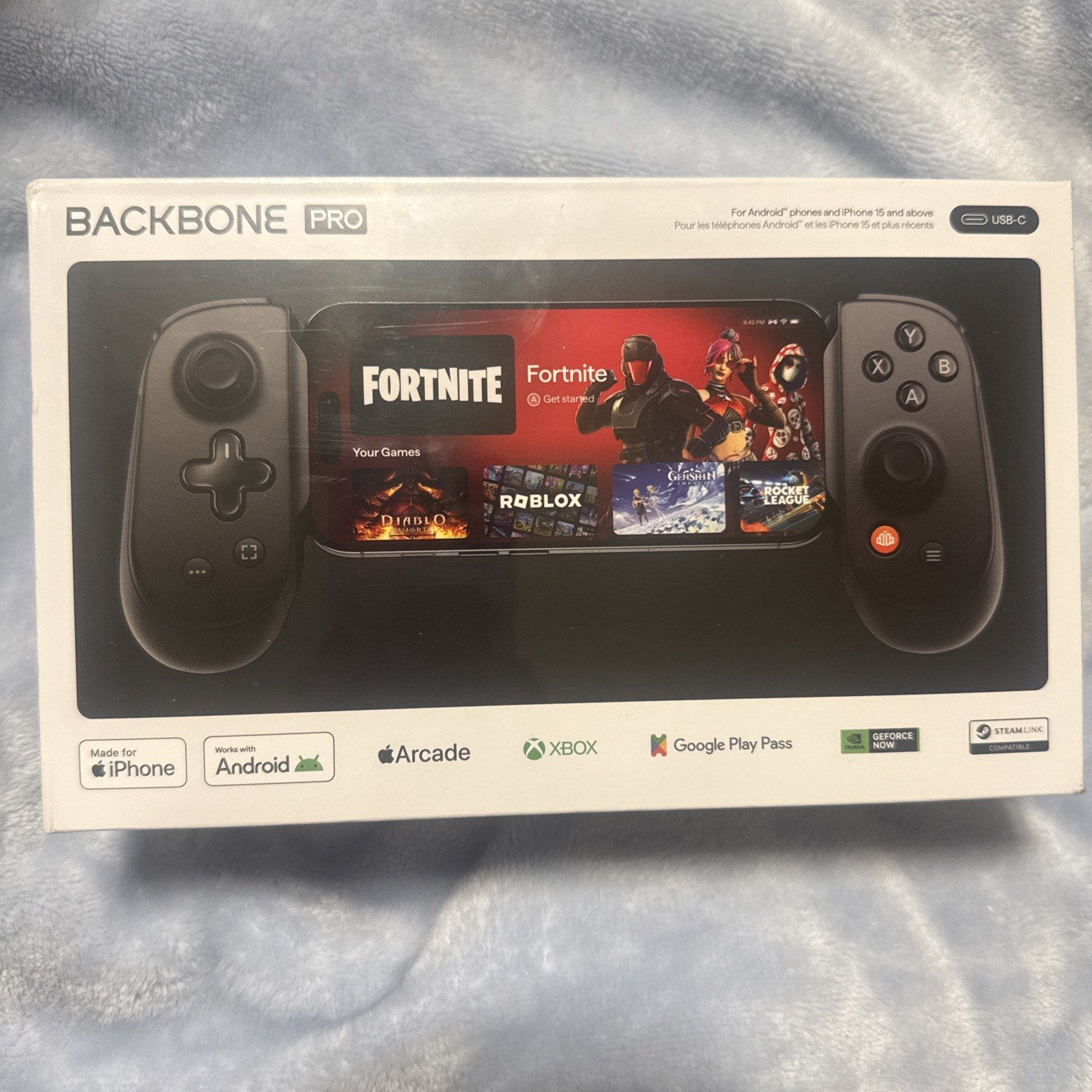 Backbone Pro Mobile Controller USB-C for iPhone & Android Smartphone, Black