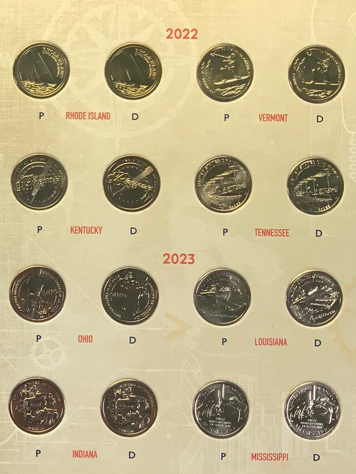 2018 - 2023 + 2024 46 Coin P&D Mint Uncirculated Innovation Dollar Set in Folder