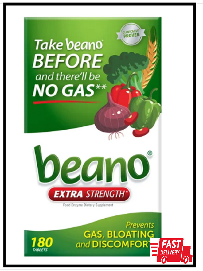 Beano Extra Strength Food Enzyme Dietary Supplement, 180 Tablets