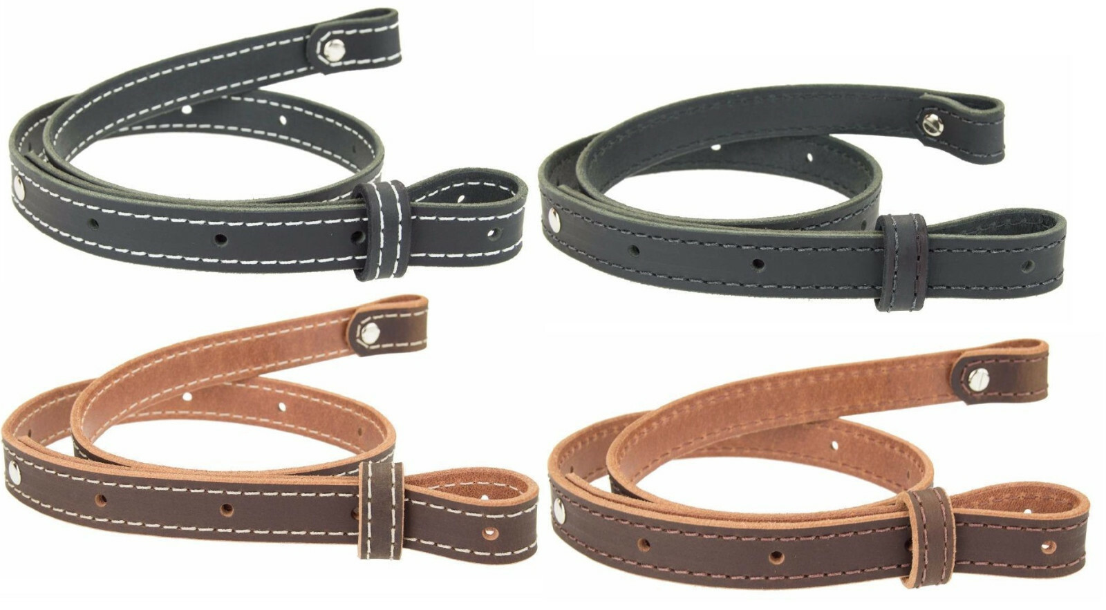 Calyx Genuine Leather Buff Hide Leather Rifle Gun Sling, Stitch Handmade 1" Wide