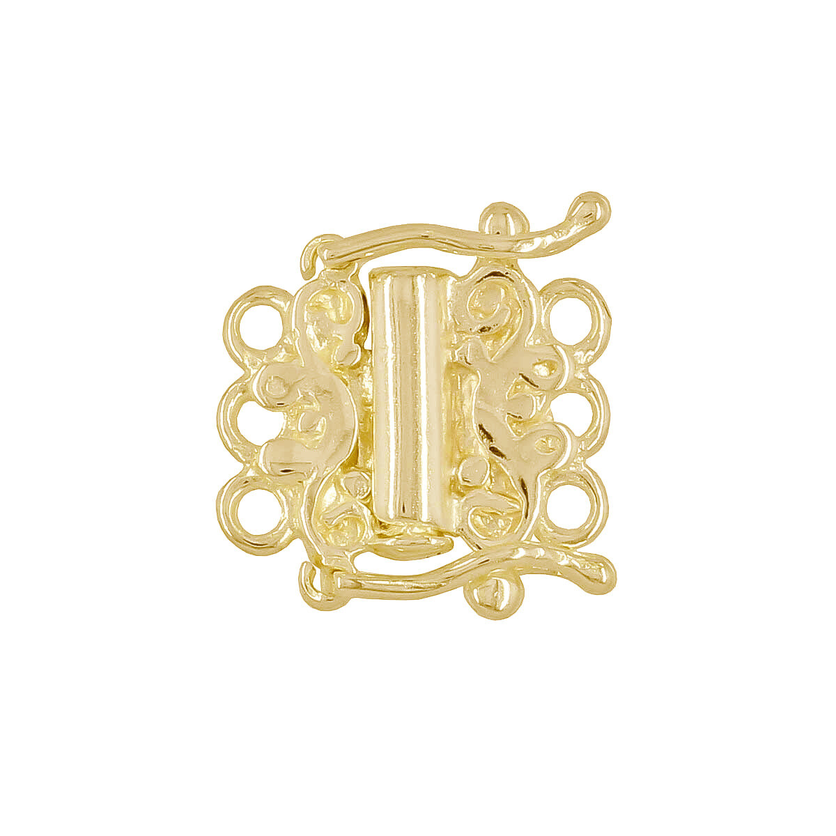 18kt Gold Plated Sterling Silver 3-Strand Slide Clasp with Secure Lock #99871