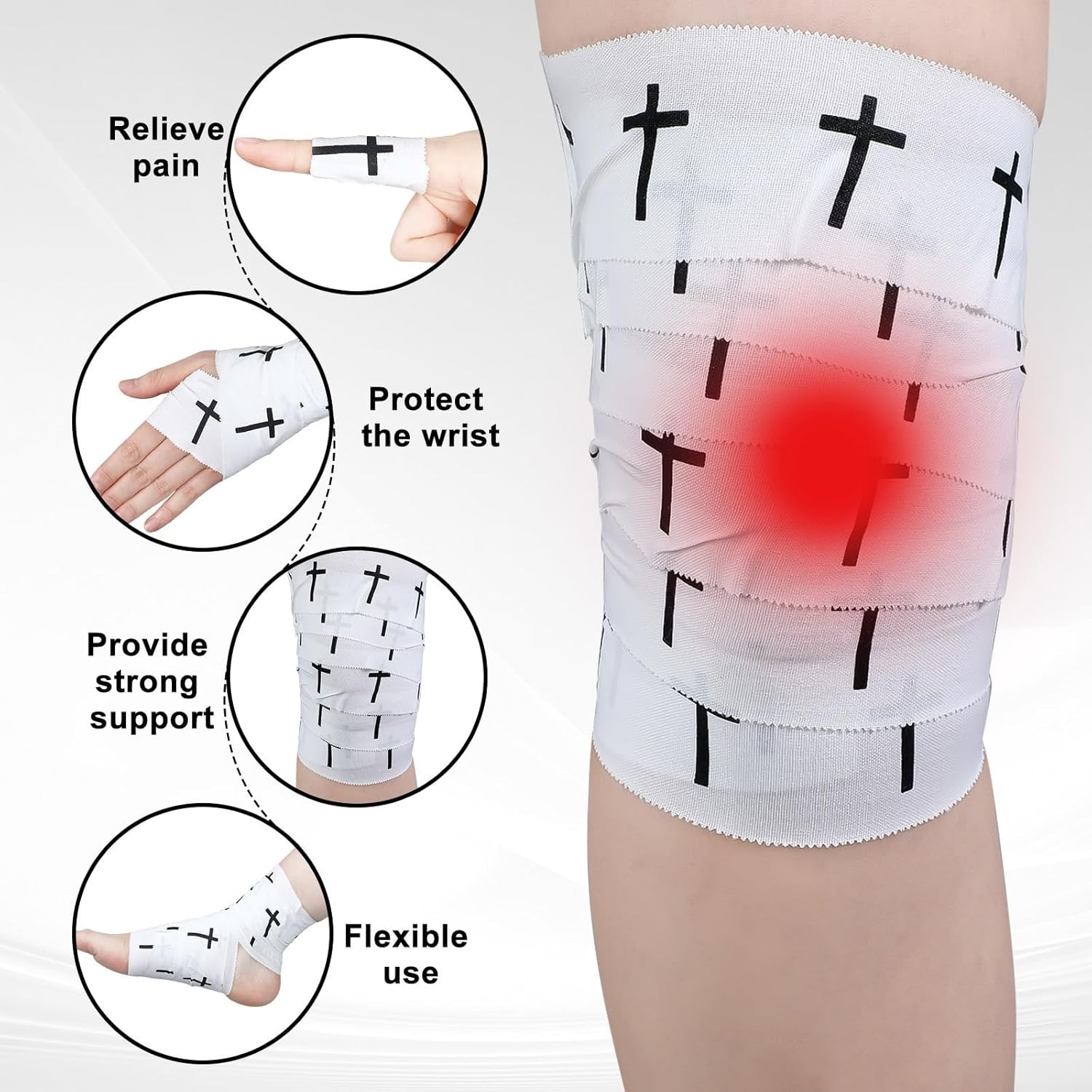 2 Pcs Christian Cross Athletic Tape Sports Tape Christian Easter Gift 2in x 2...