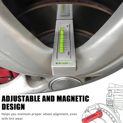Adjustable Magnetic Gauge Tool, Camber Castor Strut Wheel Alignment White