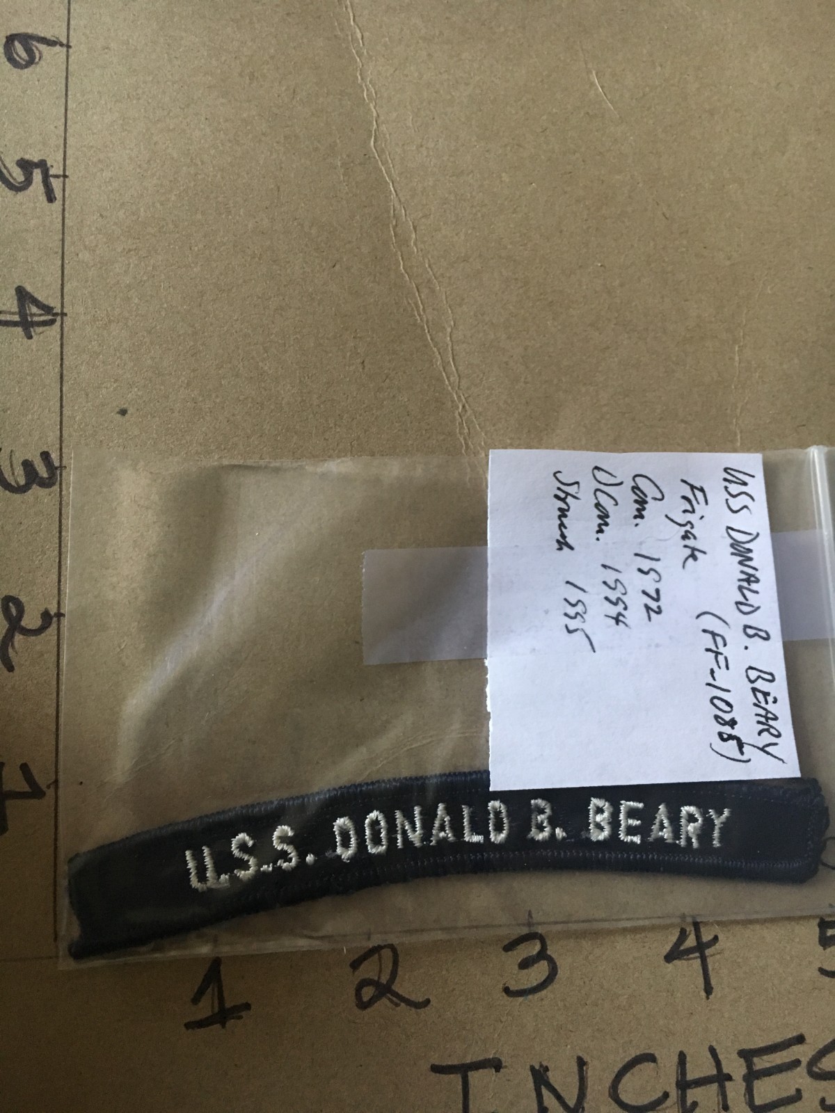 US NAVY SHOULDER STRIP TAB *** rocker *** Patch USS Donald B. Beary