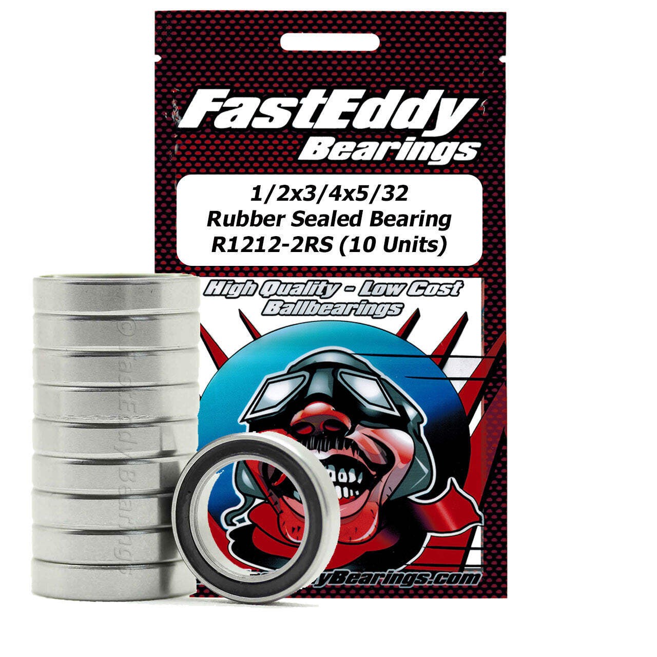 1/2x3/4x5/32 Rubber Sealed Bearing R1212-2RS 10 Units