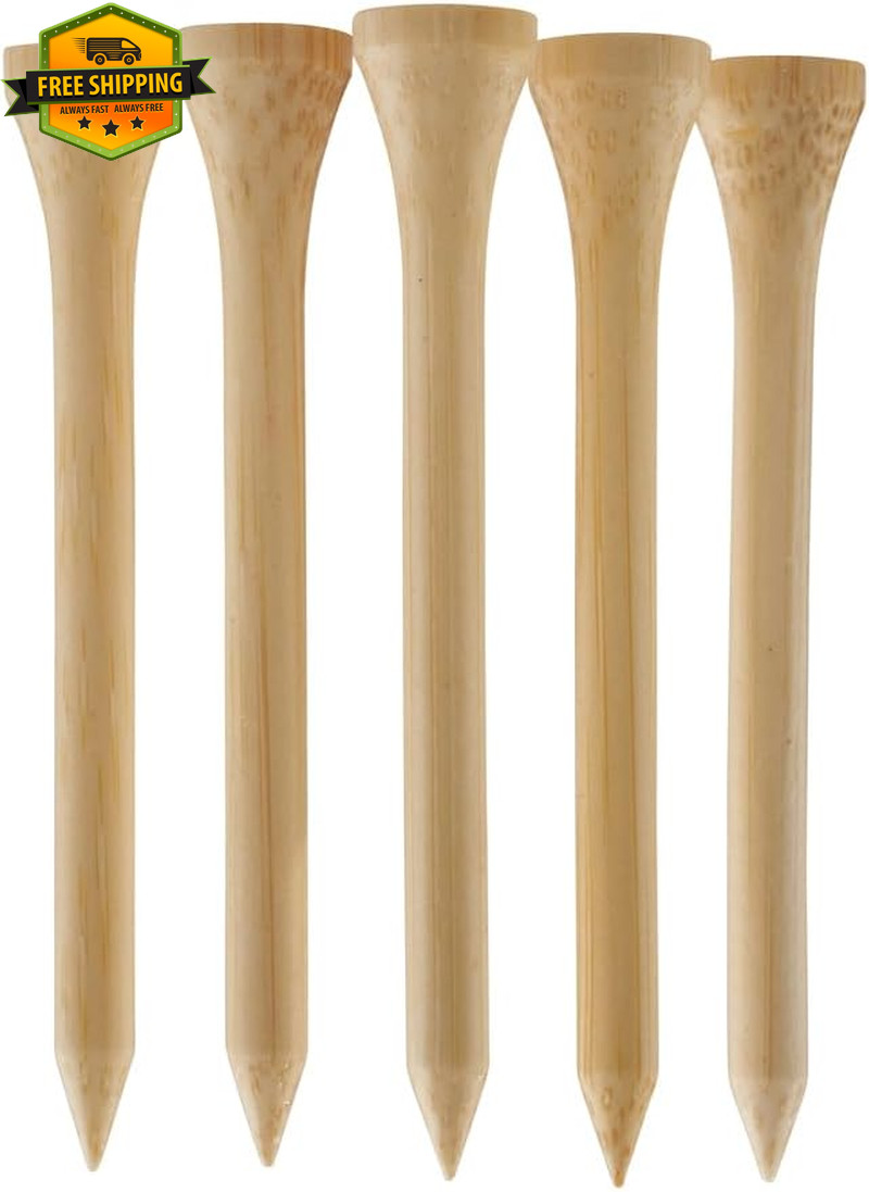 1000PCS Bamboo Golf Tees 2.75 Inch 70mm Durable Eco Friendly Practice Pack