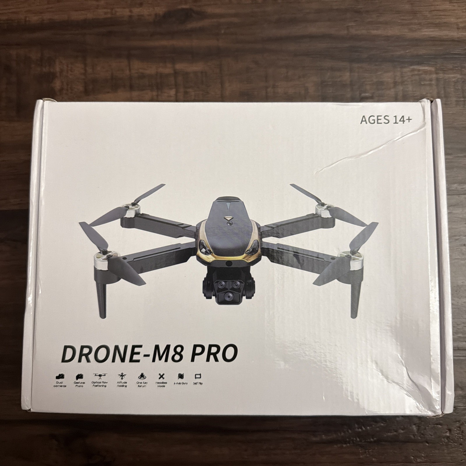 M8 PRO Foldable Drone with 4K Dual Camera, GPS Optical Flow, New