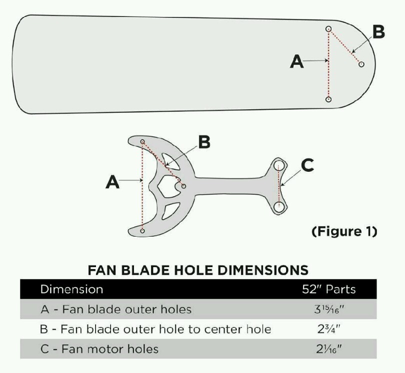 52" White Ceiling Fan Blade Arm Replacement Bracket Fits Hunter & Hampton Bay