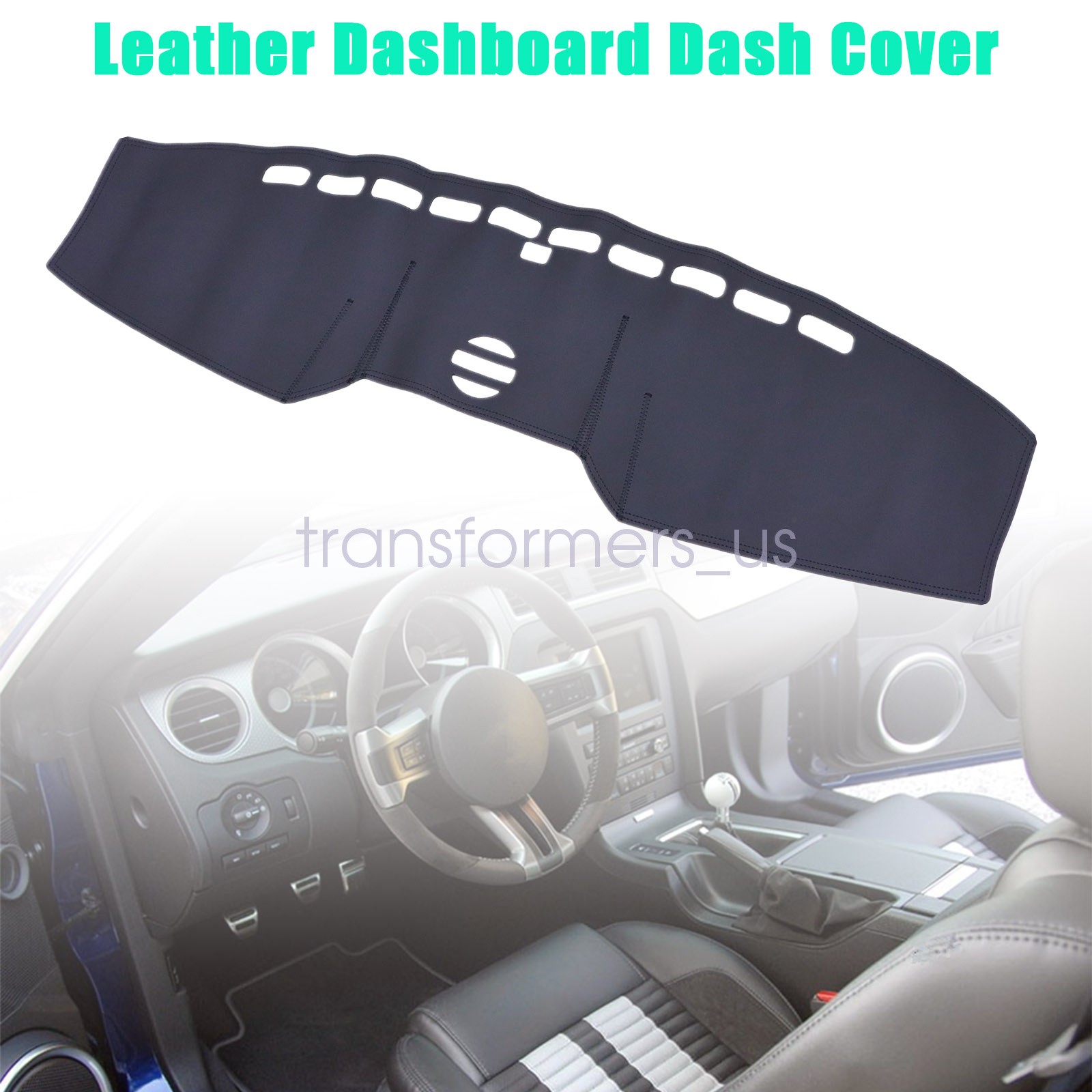 Leather Dashboard Dash Cover Dashmat Mat Carpet For 2010-2014 Ford Mustang