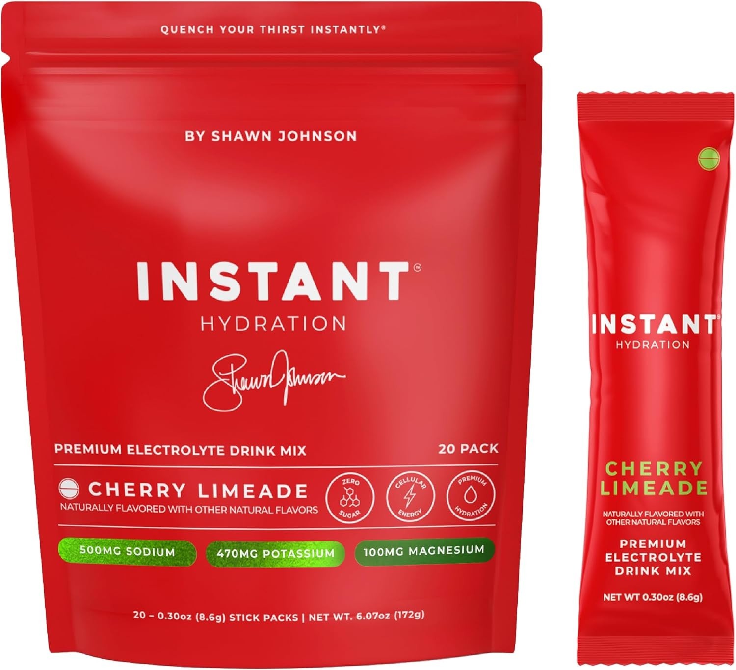 Instant Hydration Sugar Free Electrolytes Packets Cherry Limeade 20 STICKS