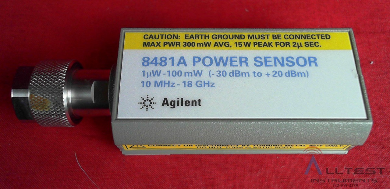 Agilent 8481A Power Sensor, 10 MHz to 18 GHz, 1 uW to 100 mW