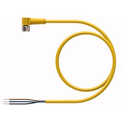 1 pc TURCK PKW 3M-6 Cordset, M8 Female to Cut-end, Yellow, 3 cond., 6 meters, P