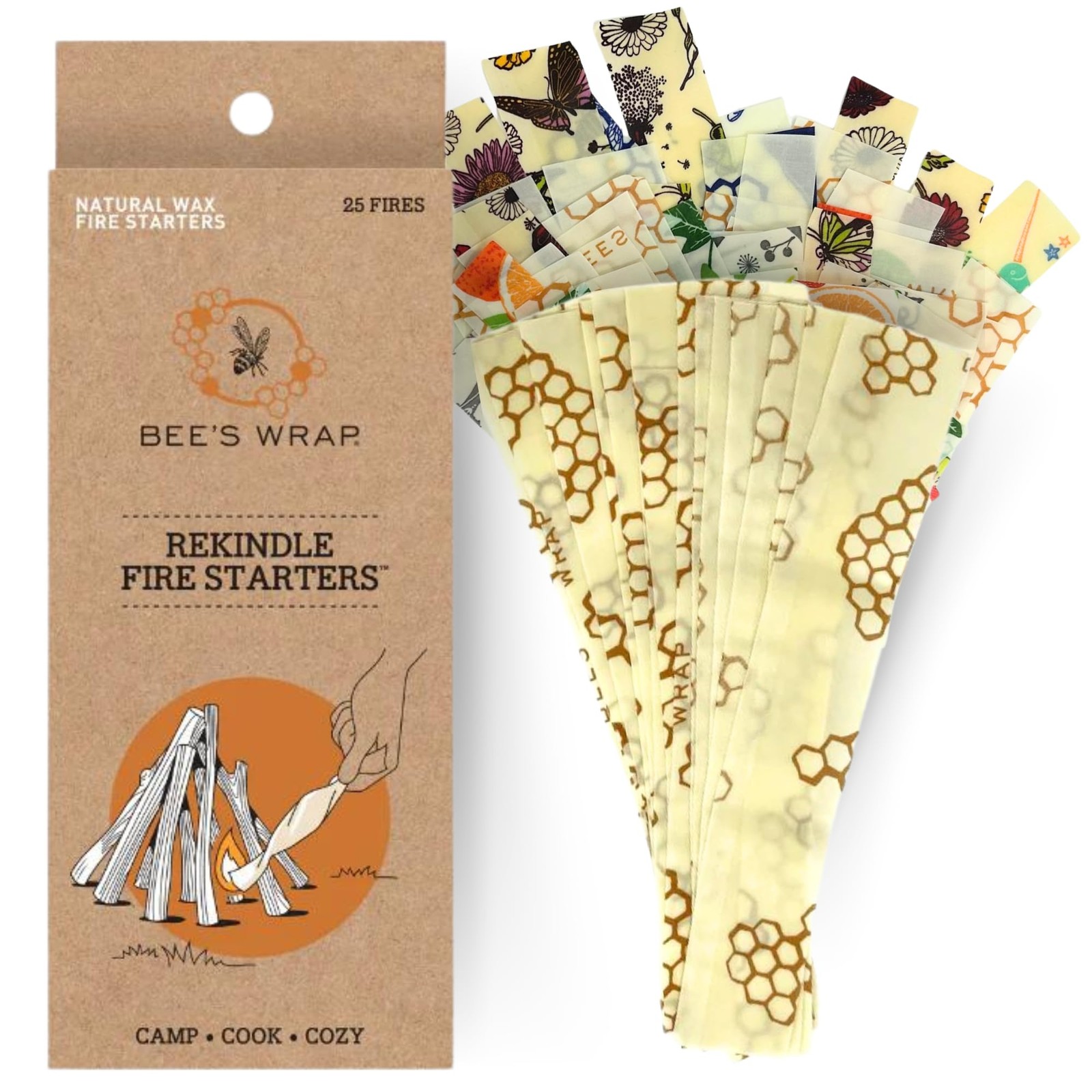 Rekindle Fire Starters Made In The Usa Natural Beeswax Fire Starters For Campfir