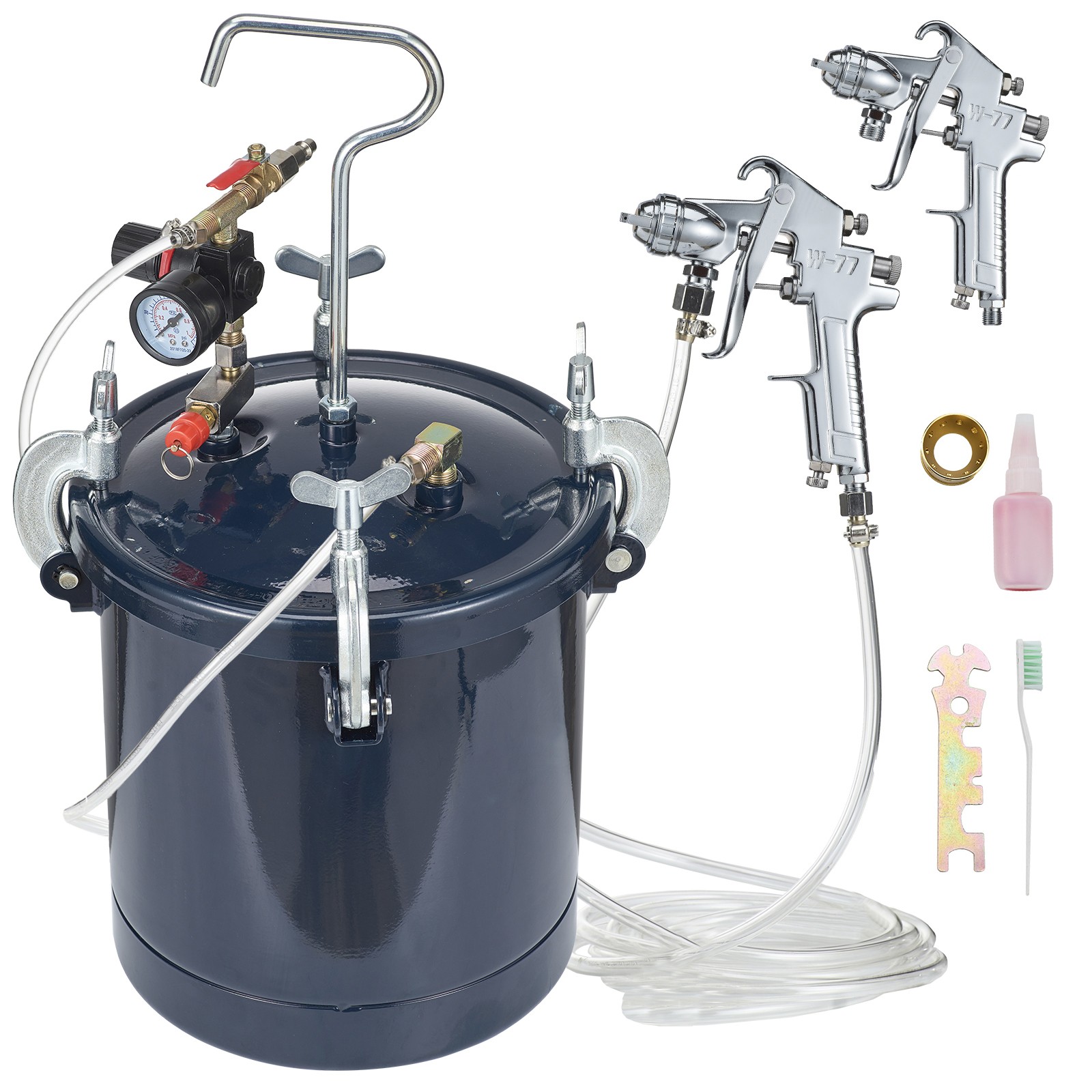 Uimoso 10L/2.5gal Spray Paint Pressure Tank with Dual Nozzles 1.5mm & 4.0mm