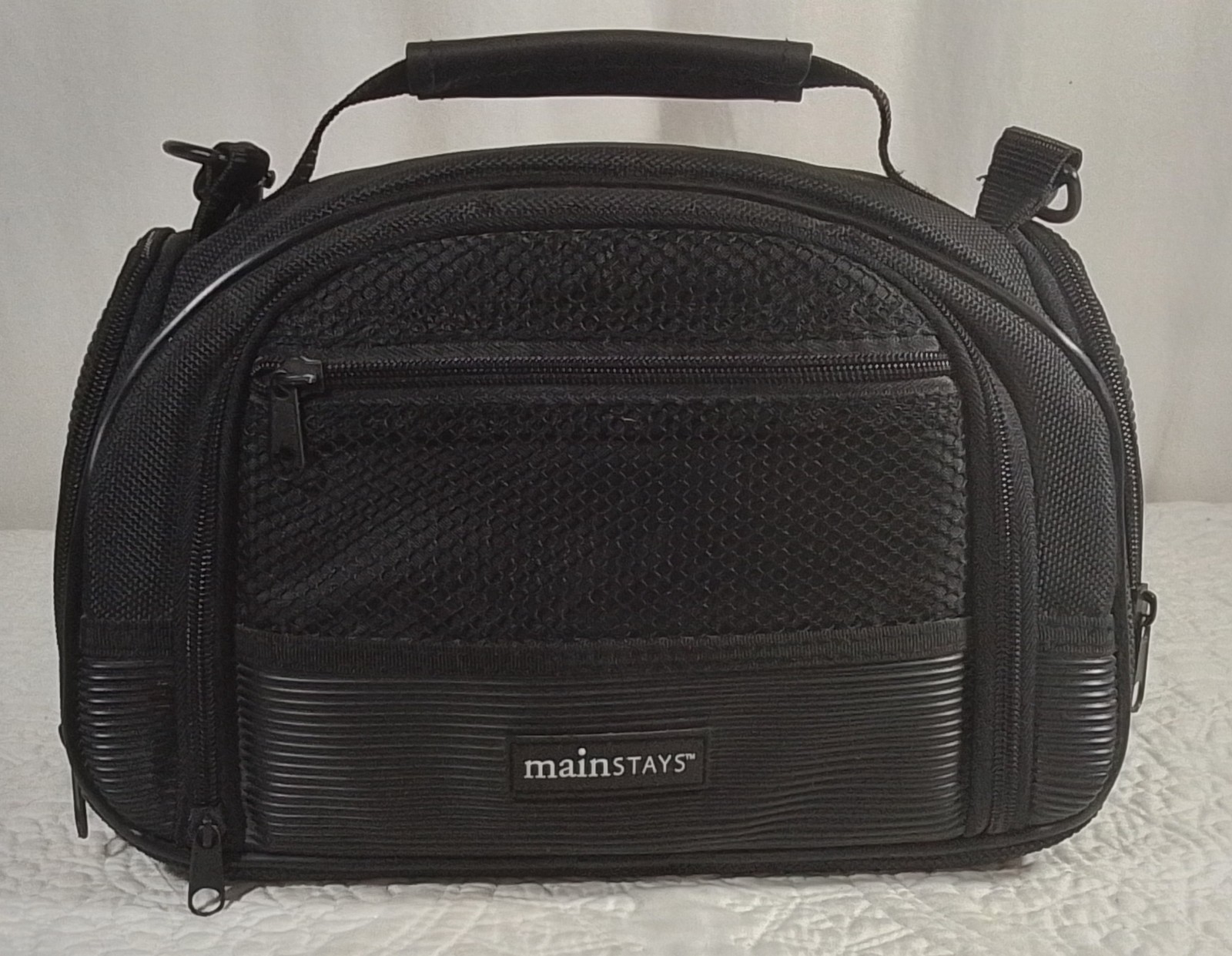 Mainstays  Durable Essential Black Nylon Camera Bag w/ Functional Compartments