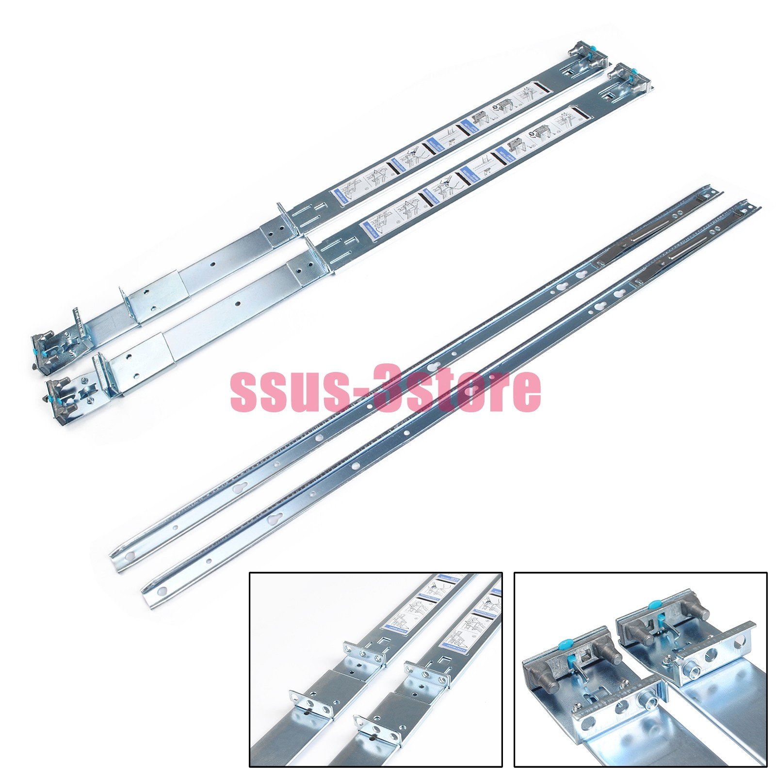 1U Static Ready Rails Kit 053D7M For Dell R410 R420 R630 R440 R640 R740 R6415