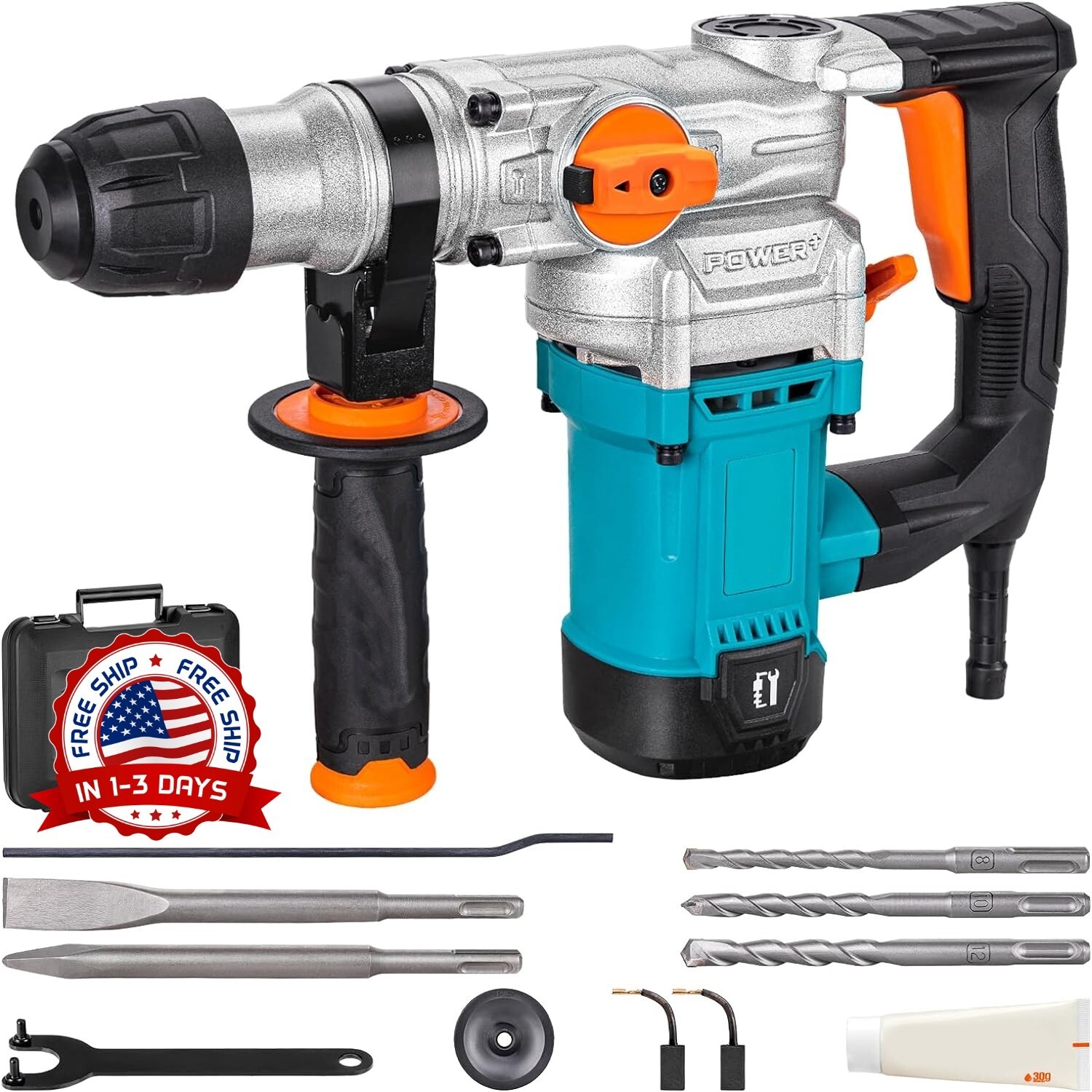 120V Rotomartillo Inalámbrico Con Batería Taladro De Martillo Para Concreto Kit