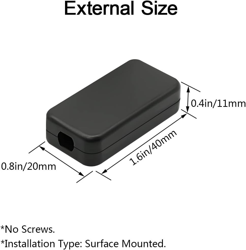 5Pcs ABS Plastic Electrical Project Case Power Junction Box, Project Box Blac...