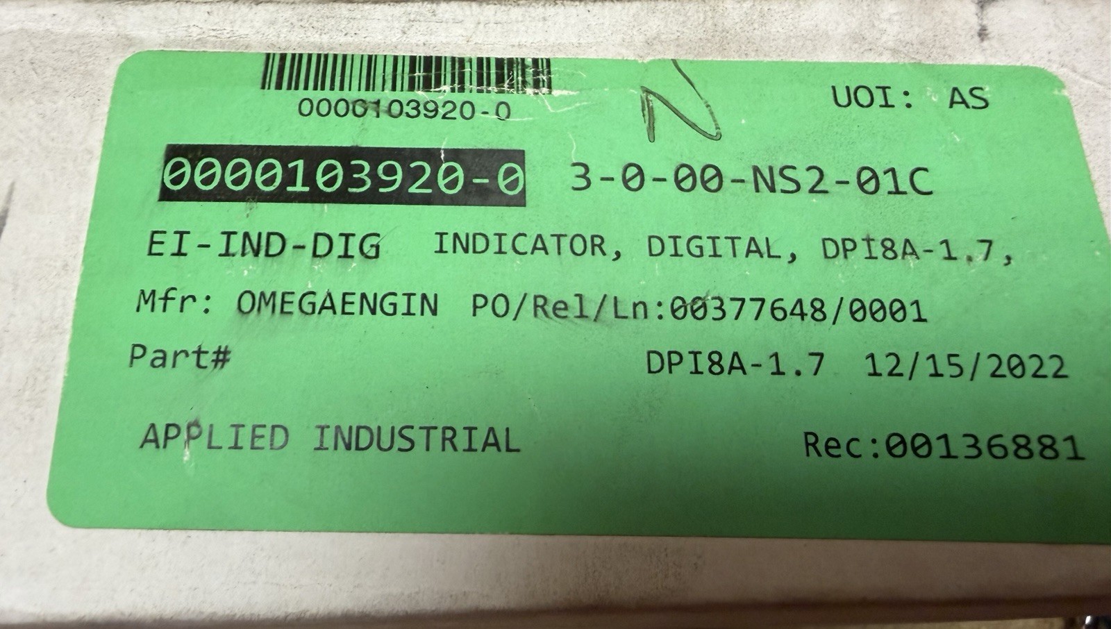 Omega Engineering DPI8A iSeries Digital Panel Meter Process Monitor 1/8 DIN