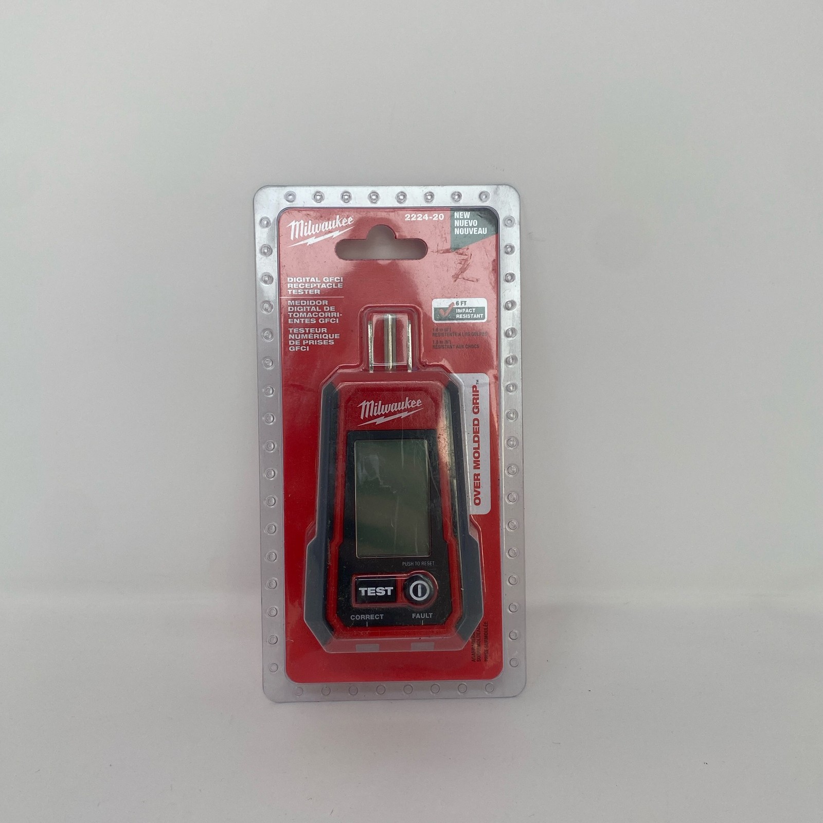 Milwaukee Digital GFCI Receptacle Tester 2224-20 - Red/Black