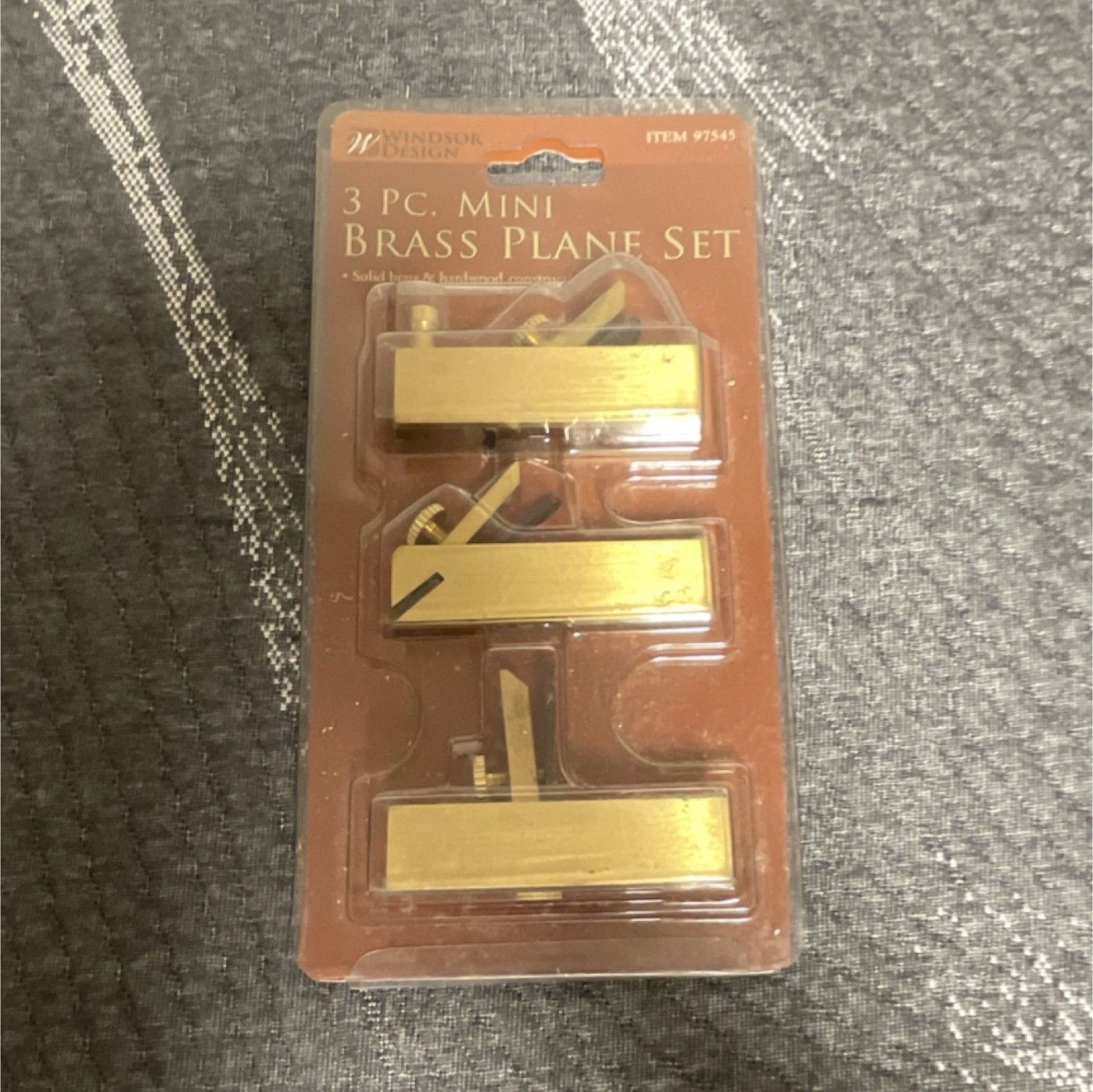 Windsor Design 3-Piece Brass & Steel Block, Scraper, Bullnose Plane Set 97545