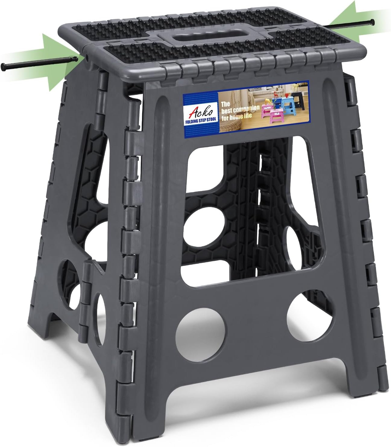 Folding Step Stool Foldable 16 Inch Stools for Adults and Kids,Plastic Stools Ta