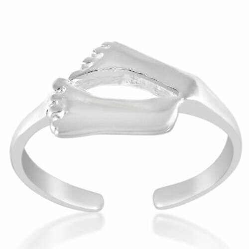Hang Ten Design Toe Ring Genuine Solid Sterling Silver 925 Size Adjustable