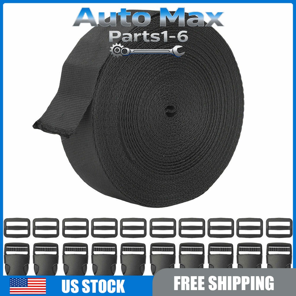 1'' 11 Yards Nylon Webbing Strap With 10PC Plastic Buckle + 10PC Side Release