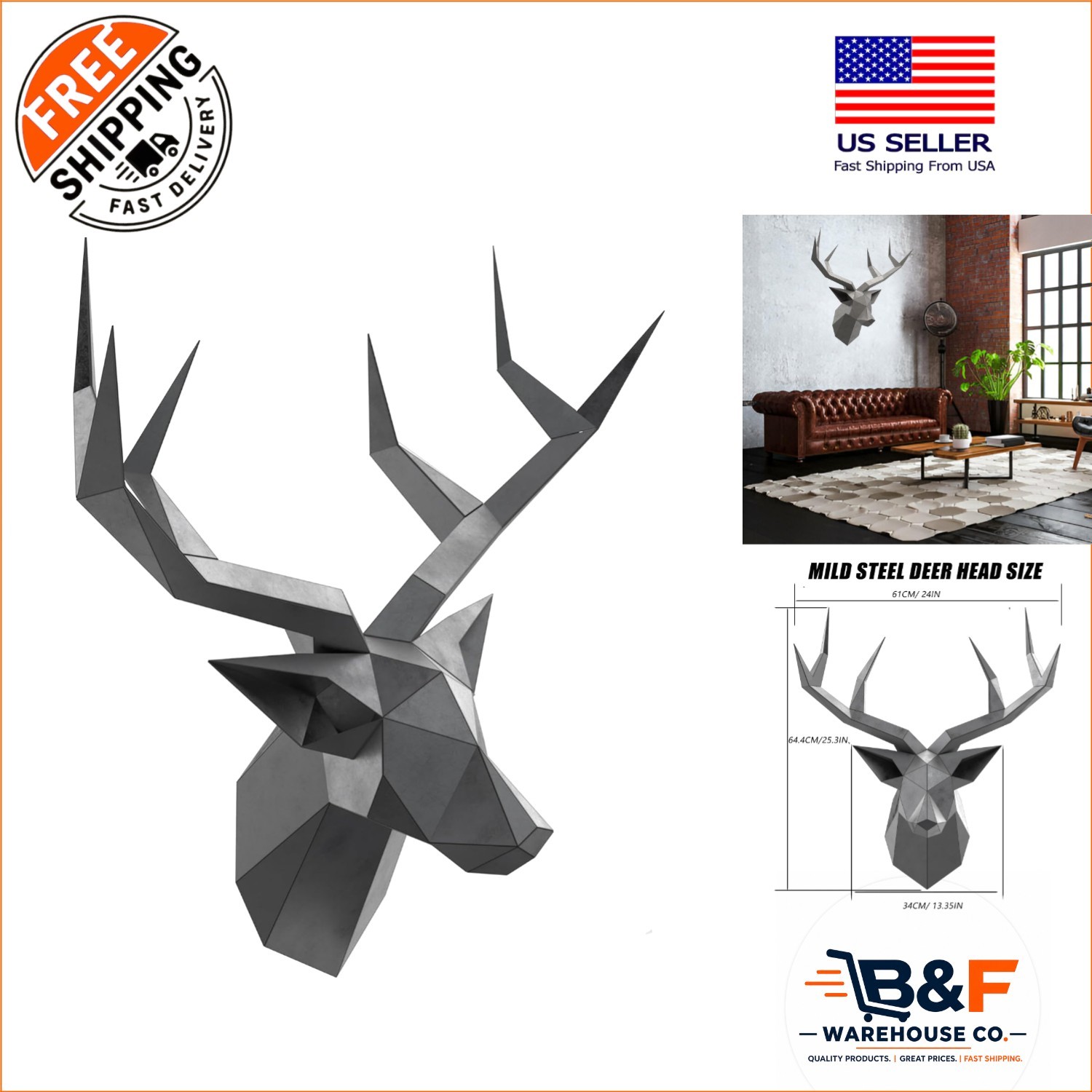 15-Piece Mild Steel Welding Kit for DIY Deer Head Sculpture - Father’s Day Gift