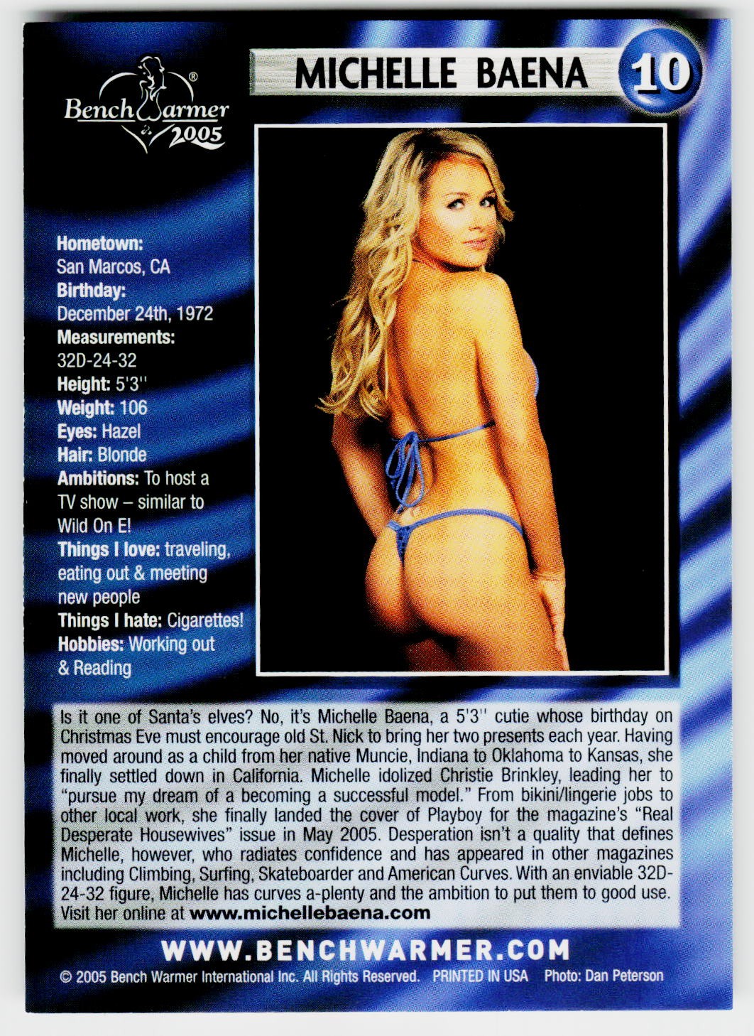 2005 Bench Warmer Michelle Baena #10 NON_SPORT CARD