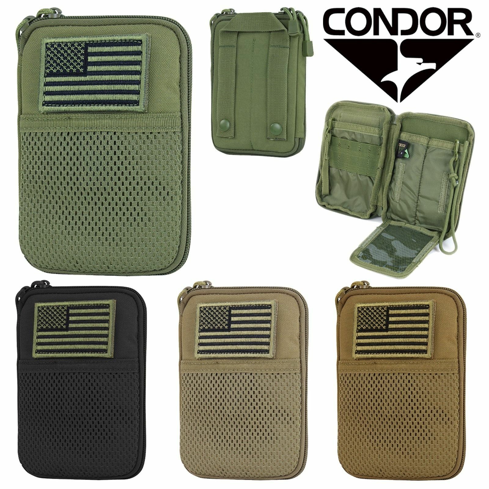 Condor MA16 Tactical MOLLE Passport ID/Phone Wallet Pocket Pouch w/ USA Flag
