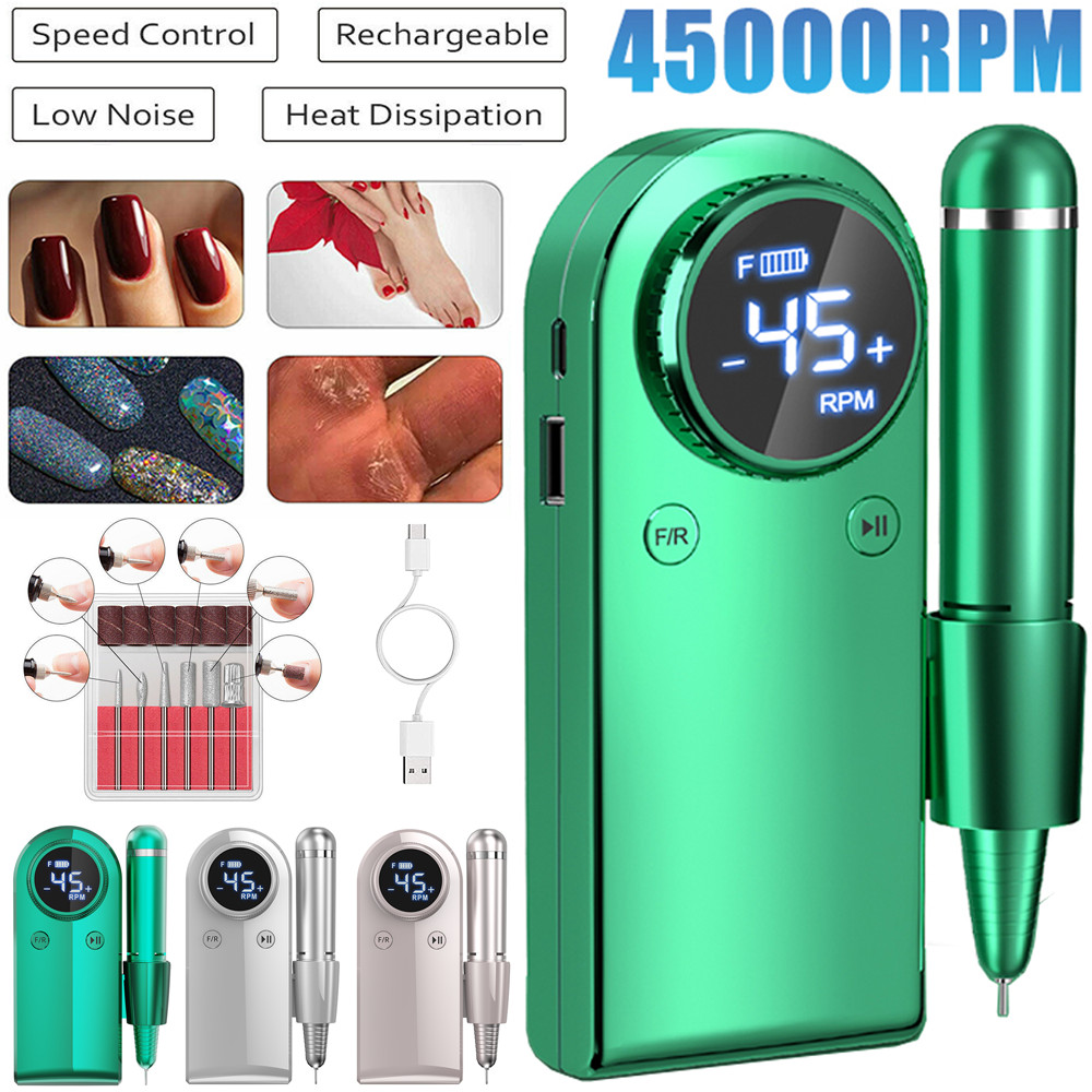 45000RPM Electric Nail Drill Machine Kit USB Portable Manicure Pedicure USA Sell