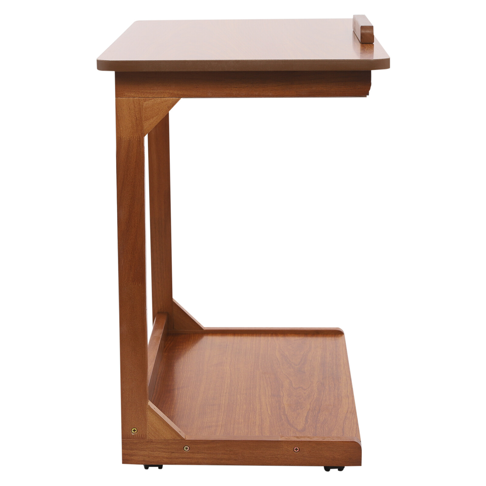 Modern C Shaped Table C Table with 4-Wheels Couch Table C-Shaped End Table Home