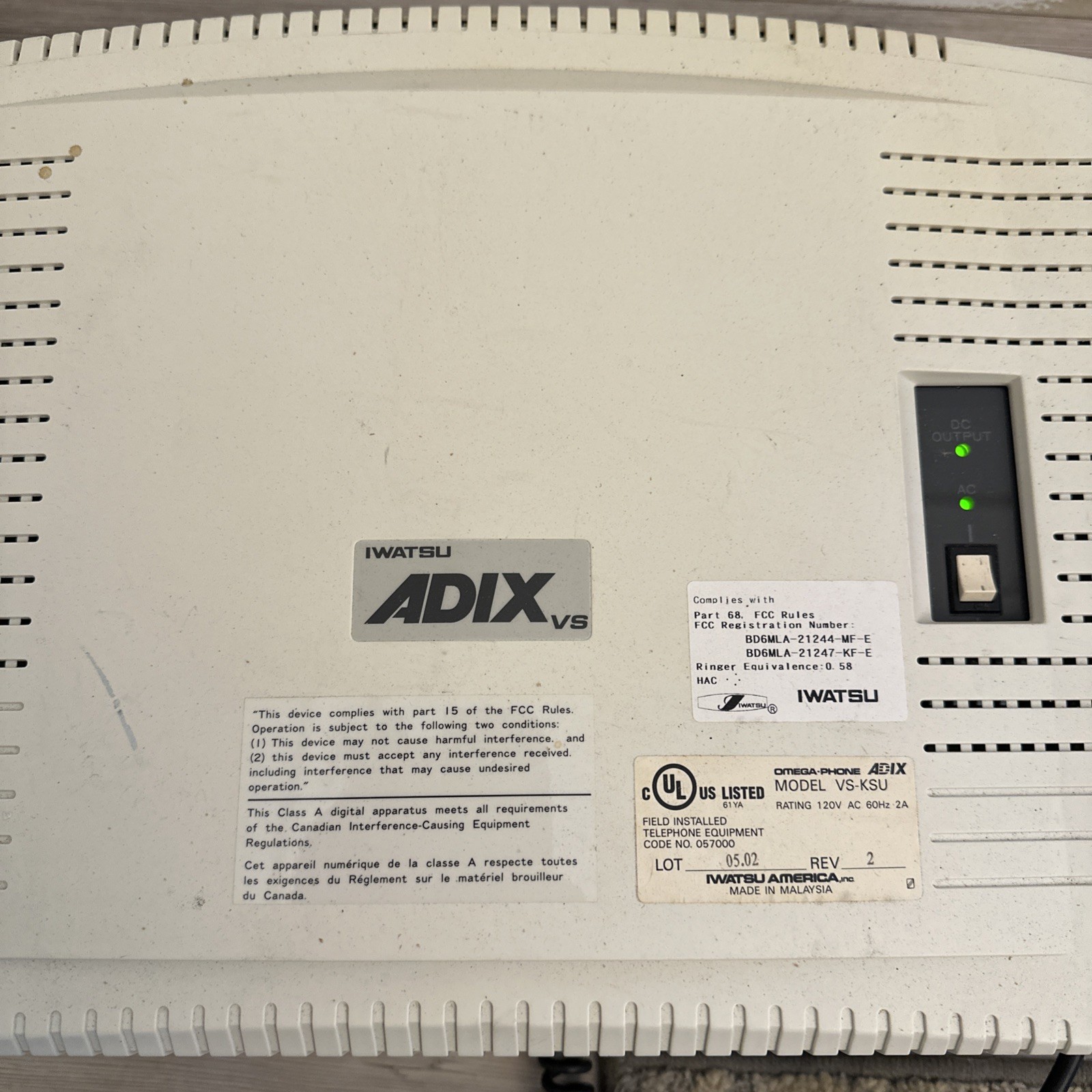 Iwatsu Adix VS - VS Main Cabinet w/4 PSUB & CITK Cards