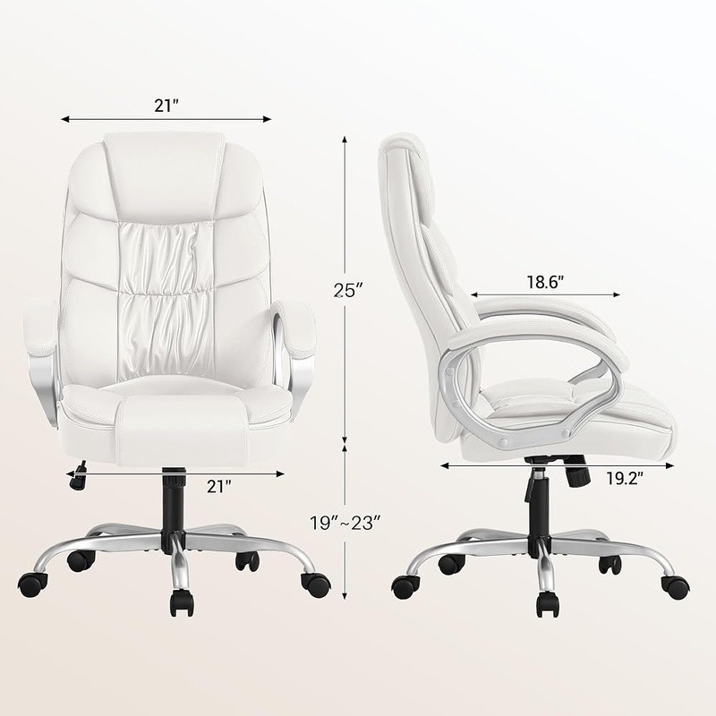 High Back Computer Desk Chair PU Leather Adjustable Height Office Executive