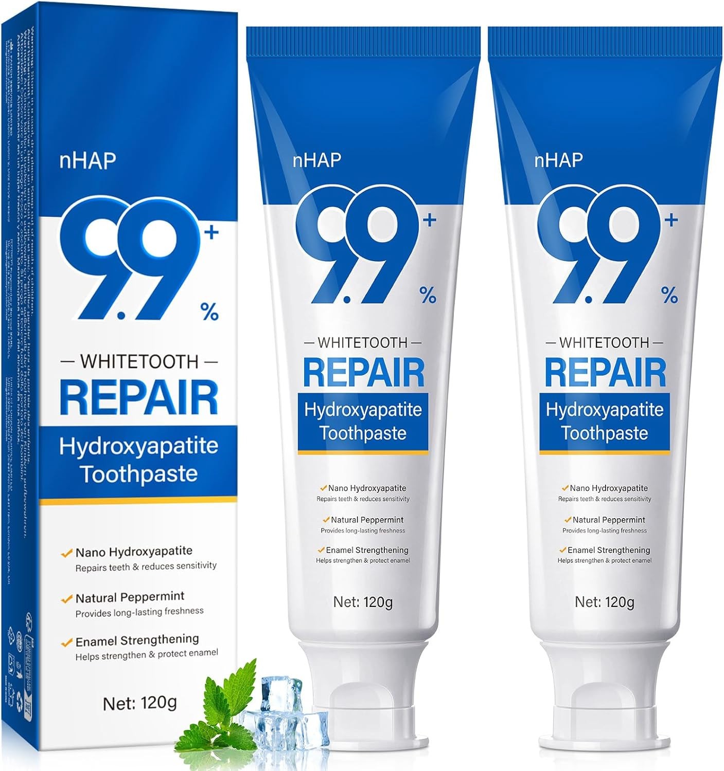 Hydroxyapatite Toothpaste 2 Pack Tooth Strengthening Free Ship