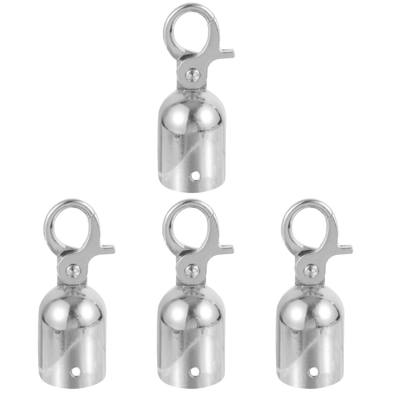4 PCS Rope End Stopper Cord Caps With Lobster Claw Hook Crowd Control Kit