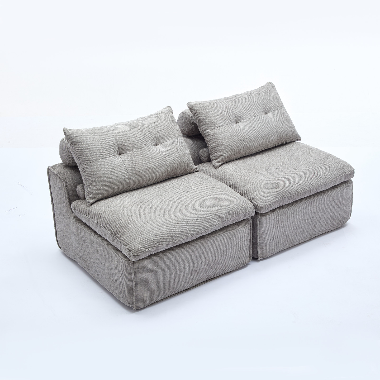 [NEW ARRIVED] [VIDEO PROVIDED]Modular Sofa,No Armrests,At will DIY, Chenille Fab