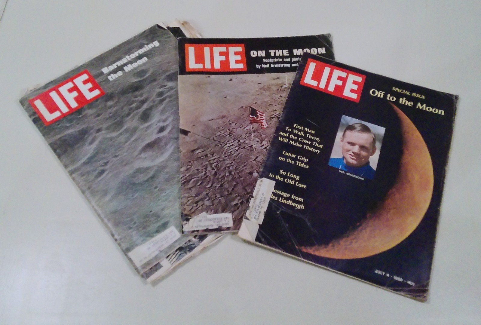 1969 LIFE Magazine Apollo 11 Moon Landing Lot (3) Neil Armstrong NASA Vintage