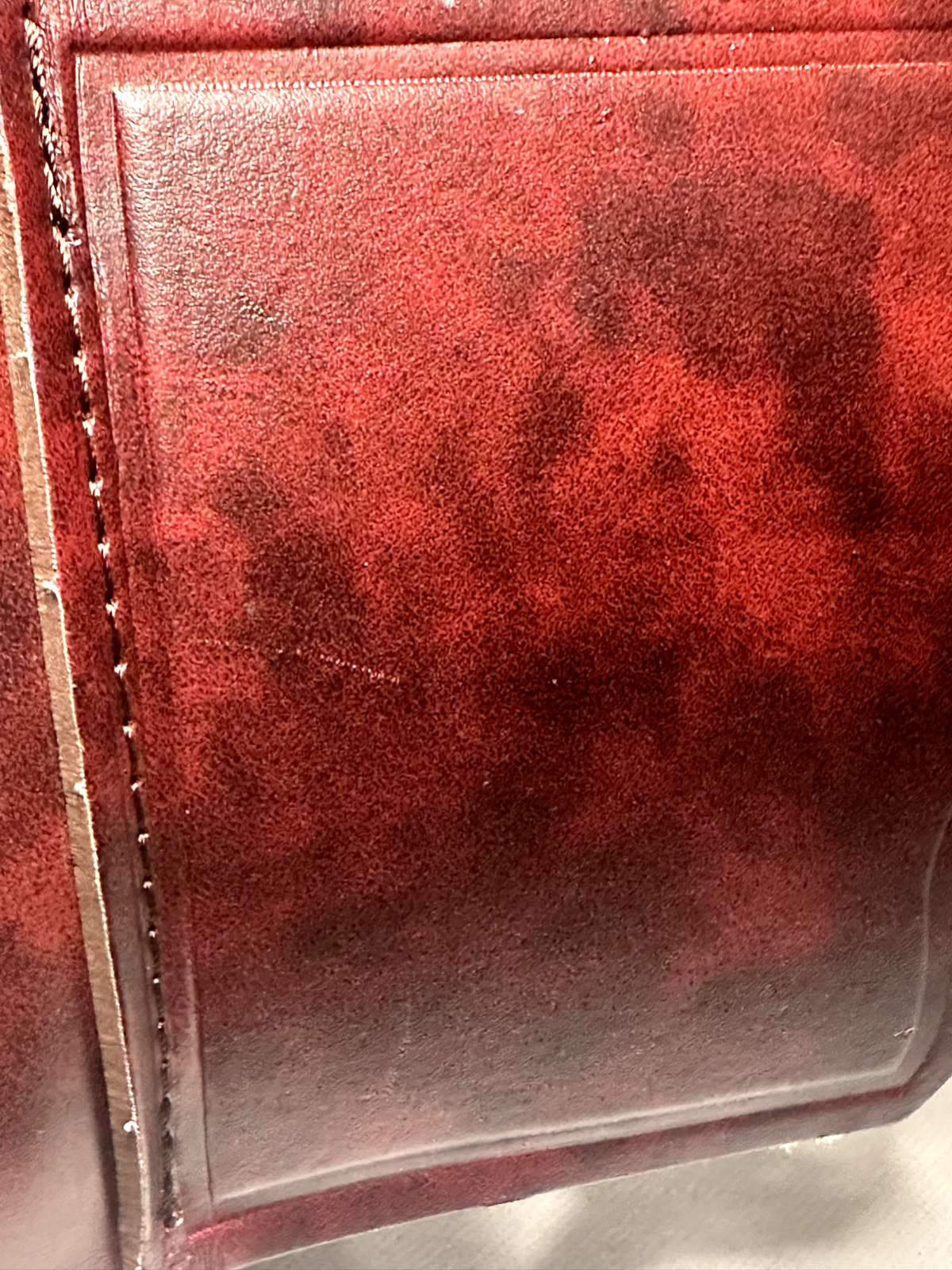 Burgundy Leather Sheild Pocket Pool Table Replacement Pocket Drop Bag