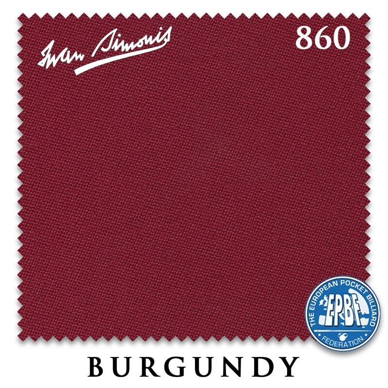 8' Simonis 860 Pool Table Cloth - Burgundy - AUTHORIZED DEALER